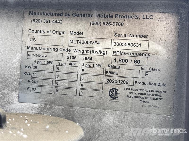 Generac MLT4200IVF4 20 kW Light Tower (Inoperable) Πύργοι προβολέων