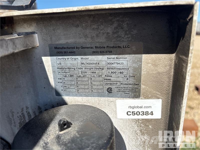 Generac MLT4200IVFA 20 kW Light Tower Lichtmasten