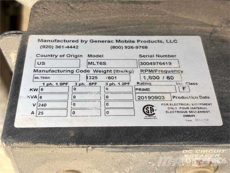 Generac MLT6S Πύργοι προβολέων