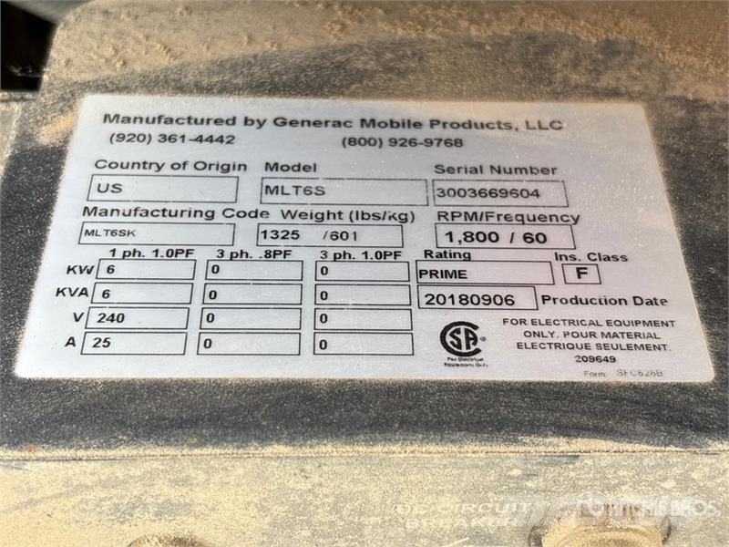 Generac MLT6S Πύργοι προβολέων
