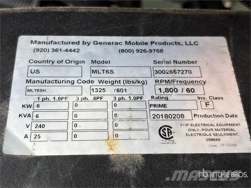Generac MLT6S 6 kW Light Tower Lichtmasten