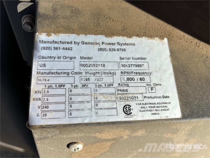 Generac MLTS 2.5 kW Light Tower (Inoperable) 照明燈