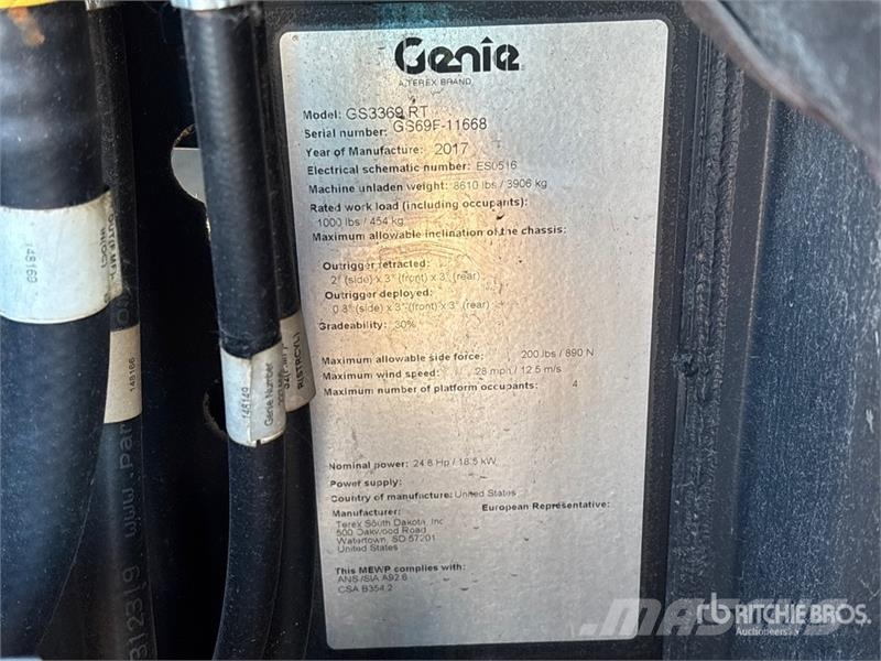 Genie GS-3369RT رافعات مقصية الشكل