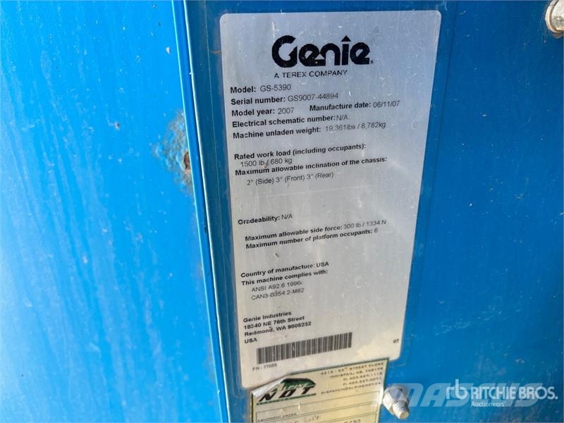 Genie GS-5390 4x4 Dual Fuel Scissor Lift 가위형 리프트