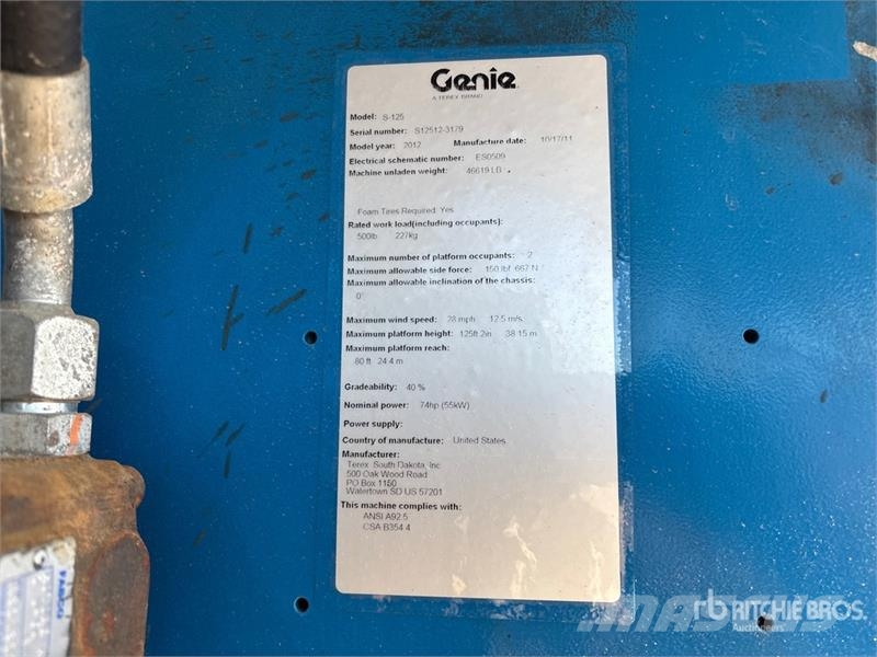 Genie S125 4WD Diesel Telescopic Boom Lift Telescopic boom lifts