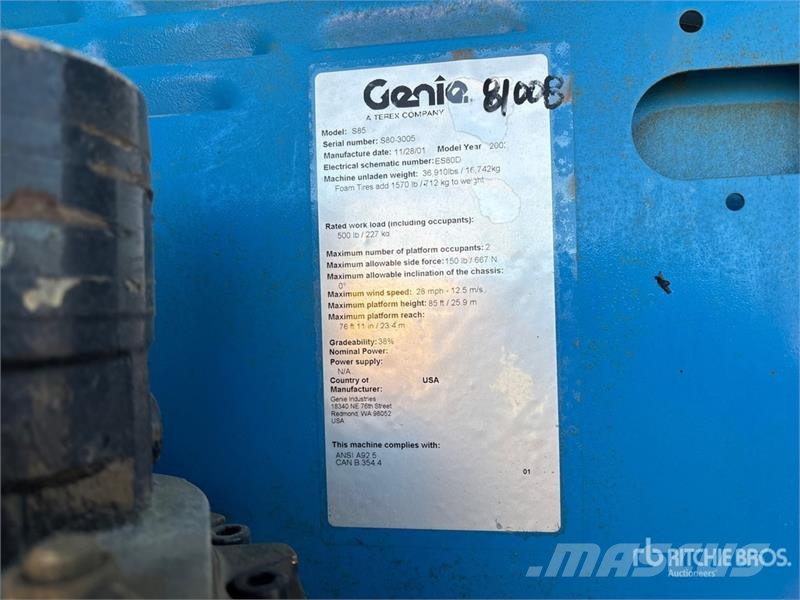 Genie S85 4WD Diesel Telescopic Boom Lift Telescopic boom lifts