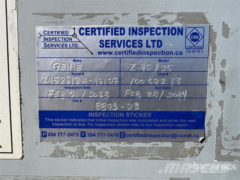 Genie Z45/25IC 4WD Gasoline Articulating Boom Lift (Inop Strēles pacēlāji