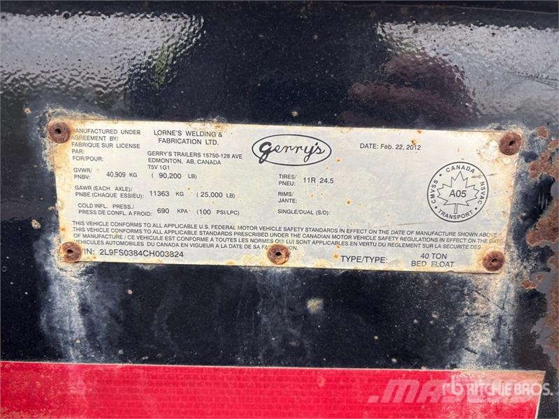  Gerrys 40 ft Tri/A Flatbed Oilfield Trailer Equipamentos de processamento