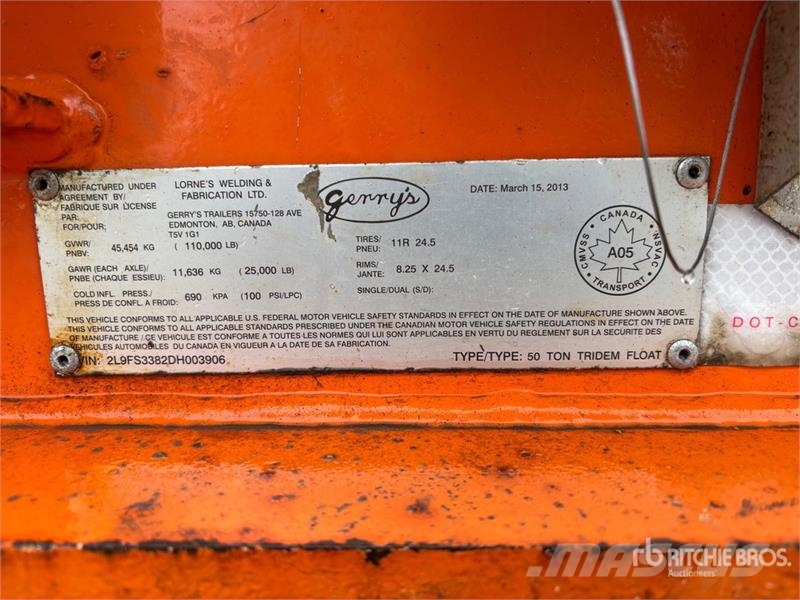 Gerrys 53 ft Tri/A Flatbed Oilfield Trailer Processing Equipment