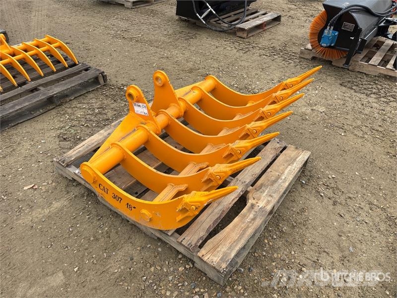 GIYI 48 in Excavator Rake - Fits Cat 307 (Unused) Rakes and tedders
