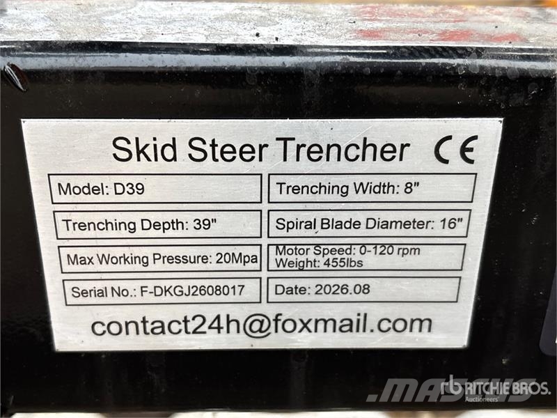 GIYI D39 39 in Skid Steer Trencher (Unused) Trenchers