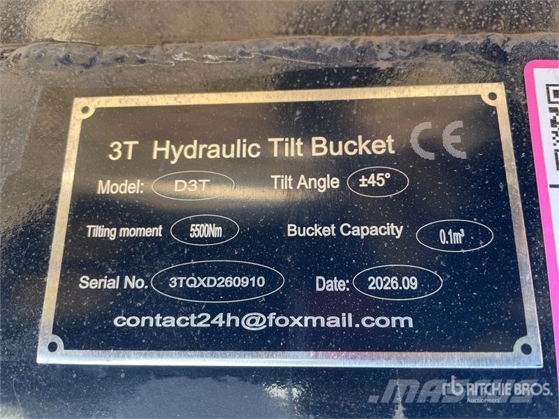  GIYI GY-3TB 0.1 m3 Tilting Excavator Bucket - Fits Cucharones