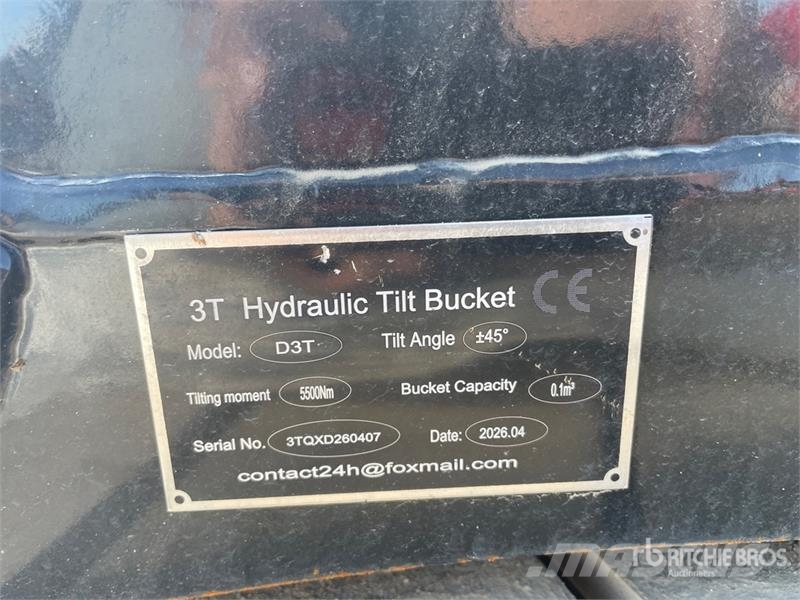 GIYI GY-3TB 32 in Hydraulic Tilting Excavator Buck 挖斗