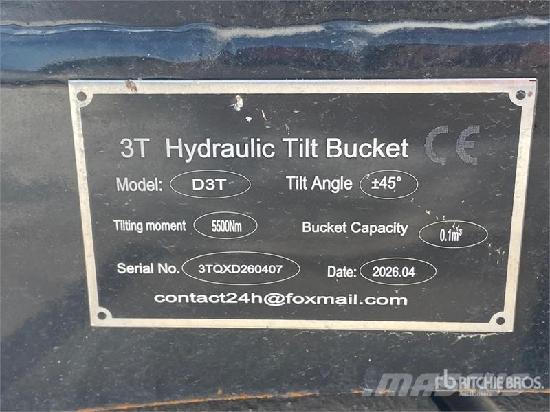 GIYI GY-3TB 32 in Hydraulic Tilting Excavator Buck 挖斗