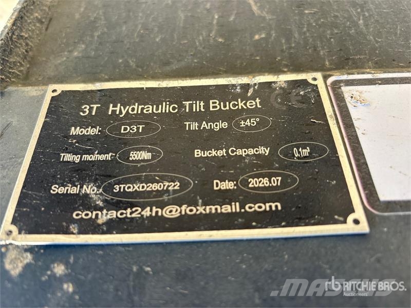  GIYI GY-3TB Tilting Excavator Bucket - Fits Cat 3  Kanalak