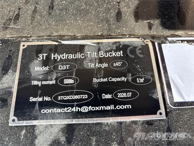 GIYI GY-3TB Tilting Excavator Bucket - Fits Cat 3 Kanalak