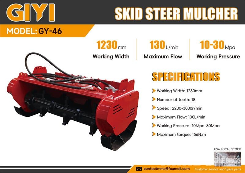 GIYI GY-46 46 in Skid Steer Mulcher (Unused) Stobbenfreesmachines