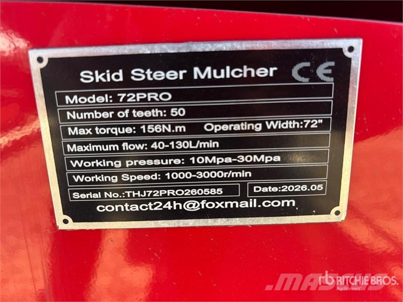  GIYI GY-72pro 72 in Skid Steer Mulcher (Unused) Trituradoras forestales