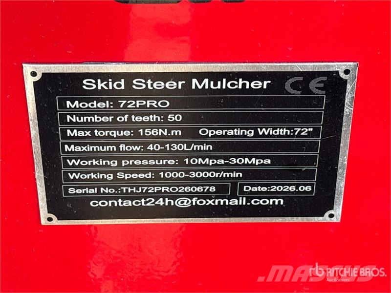 GIYI GY-72pro 72 in Skid Steer Mulcher (Unused) Ağaç parçalayıcılar
