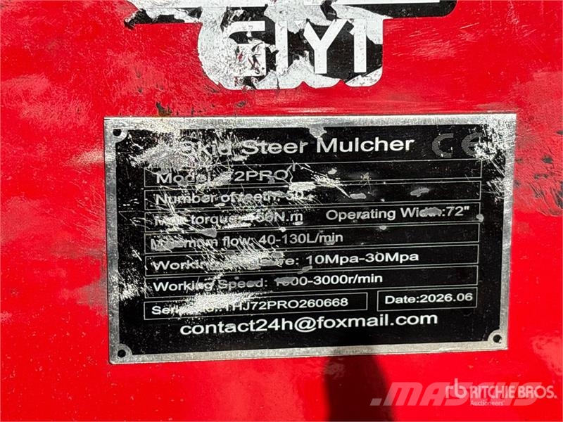 GIYI GY-72pro 72 in Skid Steer Mulcher (Unused) Forstmulcher
