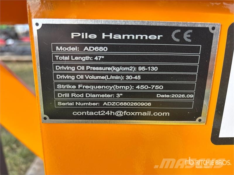GIYI GY-AD680 3 in Skid Steer Post Driver (Unused) Εξοπλισμός περίφραξης