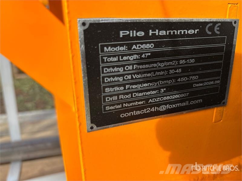  GIYI GY-AD680 3 in Skid Steer Post Driver (Unused) Εξοπλισμός περίφραξης