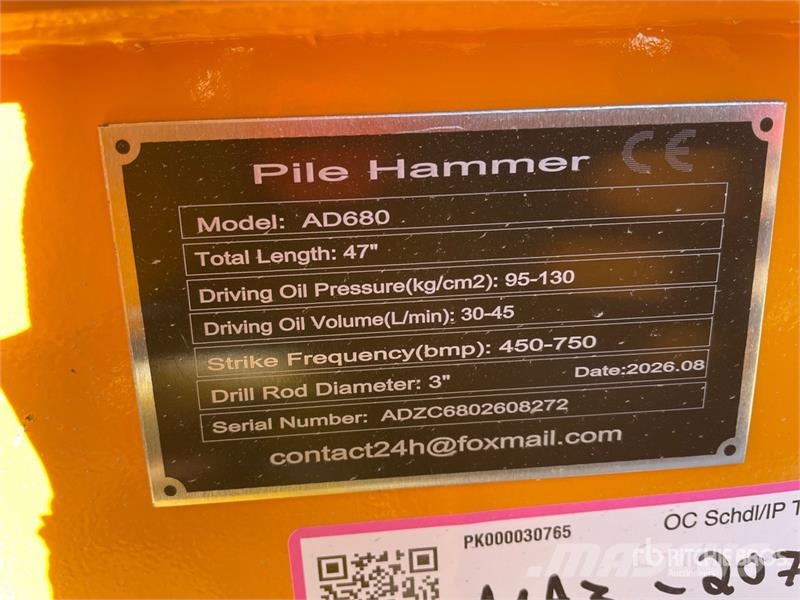  GIYI GY-AD680 47 in Skid Steer Post Driver (Unused Fencing equipment