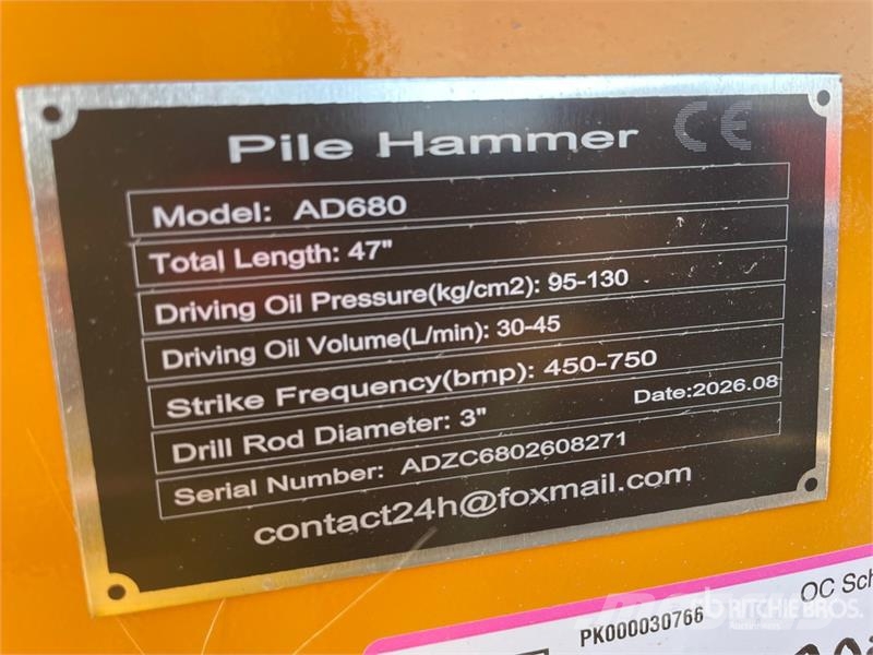GIYI GY-AD680 47 in Skid Steer Post Driver (Unused Fencing equipment