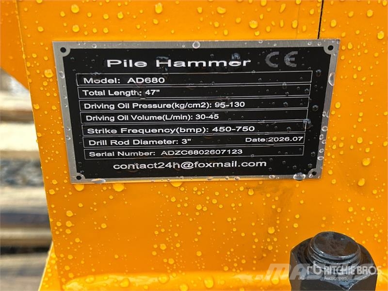 GIYI GY-AD680 8 in Skid Steer Post Driver (Unused) Fencing equipment