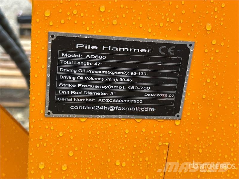 GIYI GY-AD680 8 in Skid Steer Post Driver (Unused) Fencing equipment