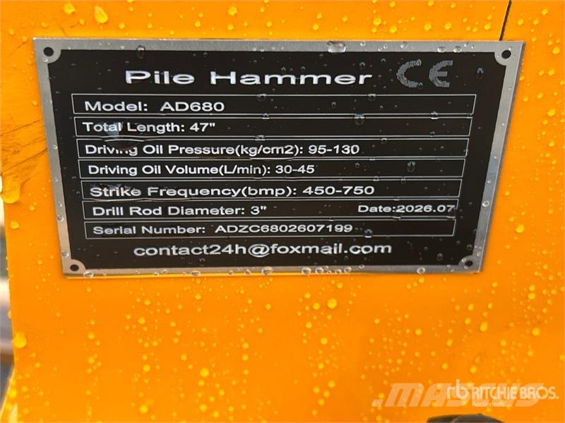 GIYI GY-AD680 8 in Skid Steer Post Driver (Unused) Fencing equipment