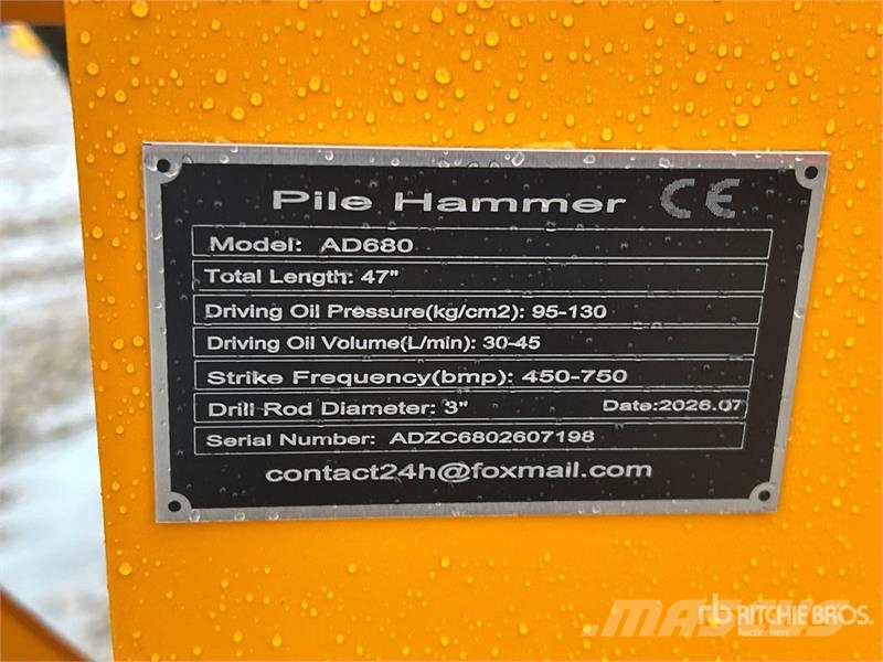 GIYI GY-AD680 8 in Skid Steer Post Driver (Unused) Fencing equipment