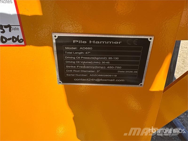 GIYI GY-AD680 Skid Steer Post Driver (Unused) Εξοπλισμός περίφραξης