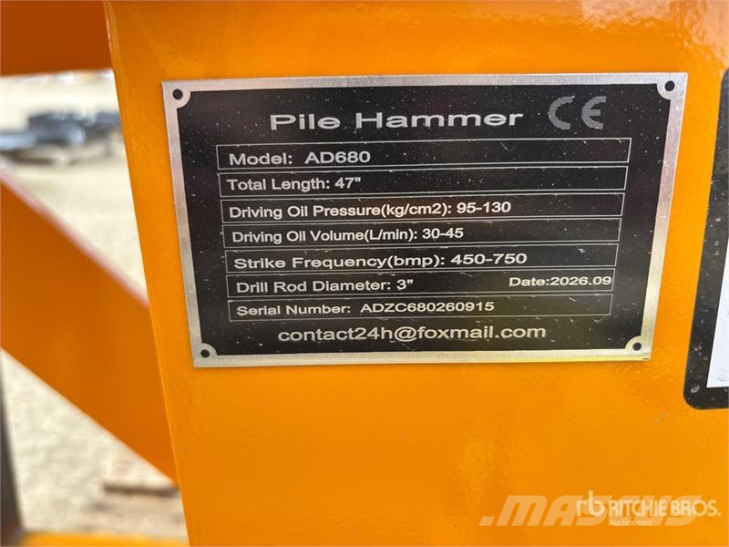  GIYI GY-AD680 Skid Steer Post Driver (Unused) Fencing equipment