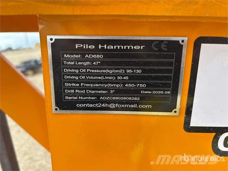  GIYI GY-AD680 Skid Steer Post Driver (Unused) Fencing equipment