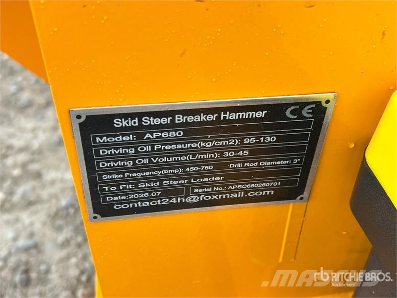 GIYI GY-AP680 Skid Steer Breaker (Unused) Čekići