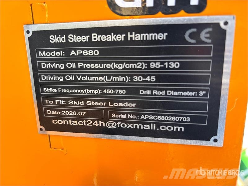  GIYI GY-AP680 Skid Steer Breaker (Unused) مطارق / كسارات