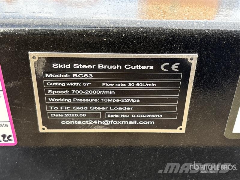 GIYI GY-BC63 57 in Skid Steer Brush Cutter (Unused Gemonteerde en gesleepte maaiers