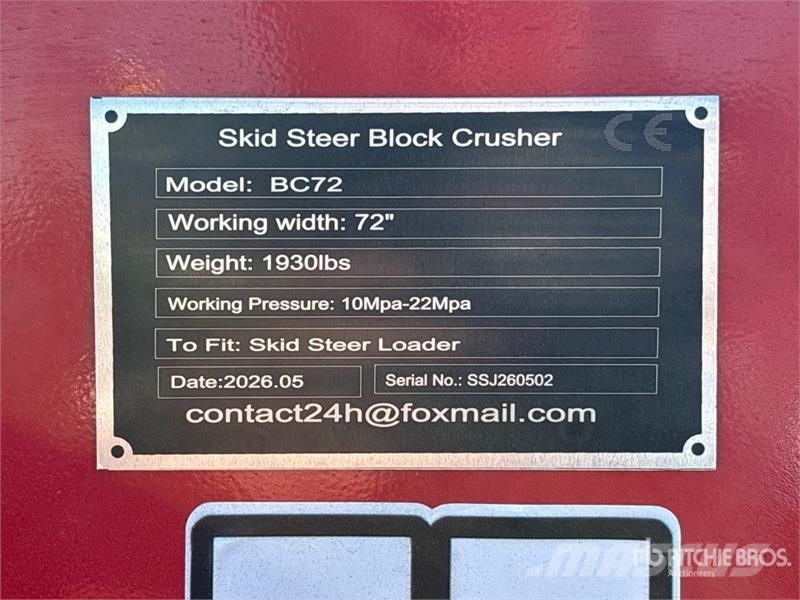 GIYI GY-BC72 72 in Skid Steer Block Crusher (Unuse Drugi deli