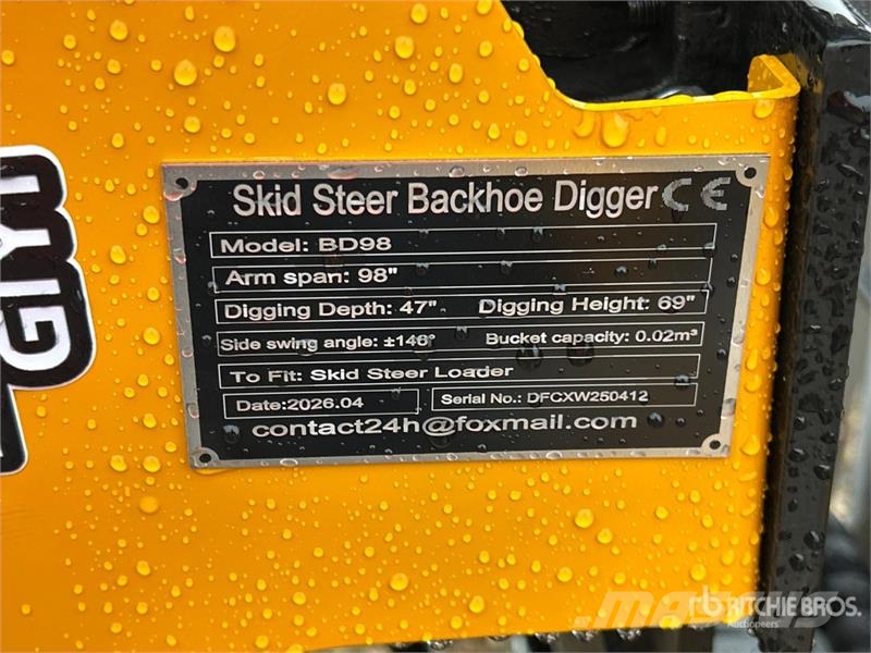 GIYI GY-BD98 12 in Skid Steer Backhoe (Unused) Backhoes