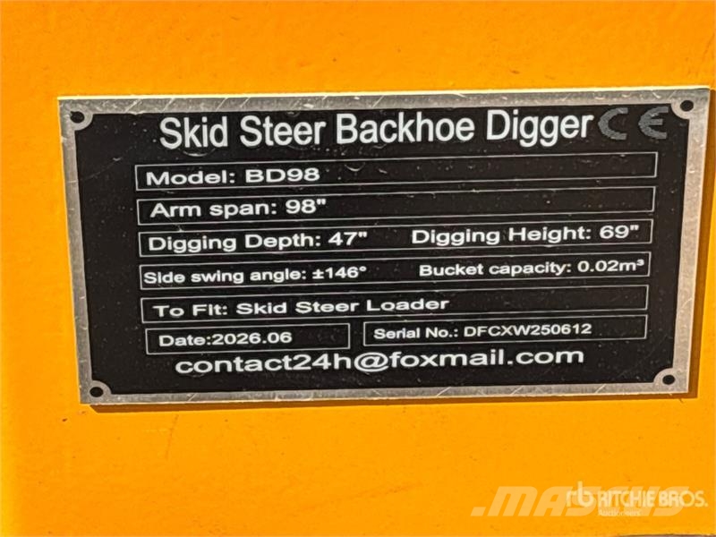 GIYI GY-BD98 47 in Skid Steer Backhoe (Unused) Pelle rétro arrière