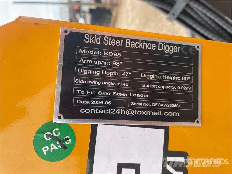  GIYI GY-BD98 47 in Skid Steer Backhoe (Unused) Pelle rétro arrière