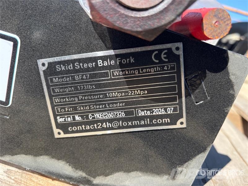  GIYI GY-BF47 47 in Skid Steer Bale Spear (Unused) Drugi deli