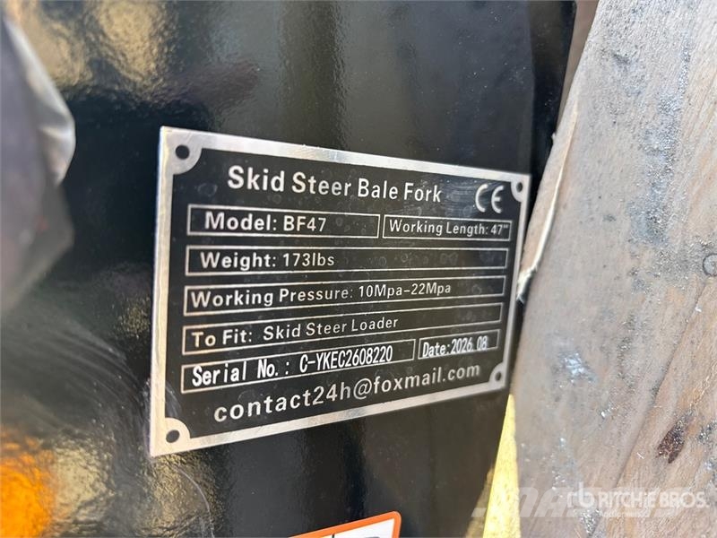  GIYI GY-BF47 47 in Skid Steer Bale Spear (Unused) مكونات أخرى