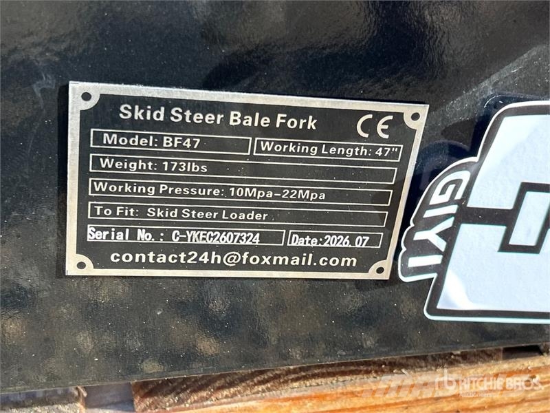  GIYI GY-BF47 47 in Skid Steer Bale Spear (Unused) Drugi deli