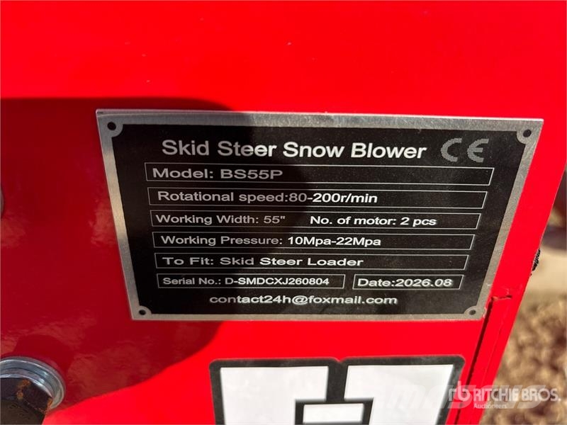  GIYI GY-BS57 55 in Skid Steer Snowblower (Unused) قاذفات الجليد