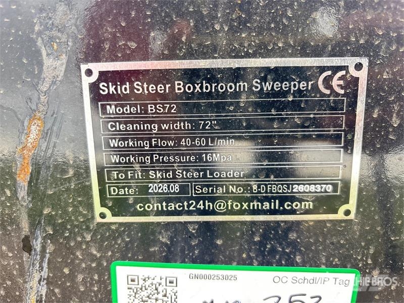 GIYI GY-BS72 72 in Skid Steer Sweeper (Unused) Harjad