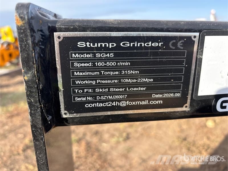 GIYI GY-BSG45 15 in Skid Steer Stump Grinder (Unus Grades mecânicas e moto-cultivadores