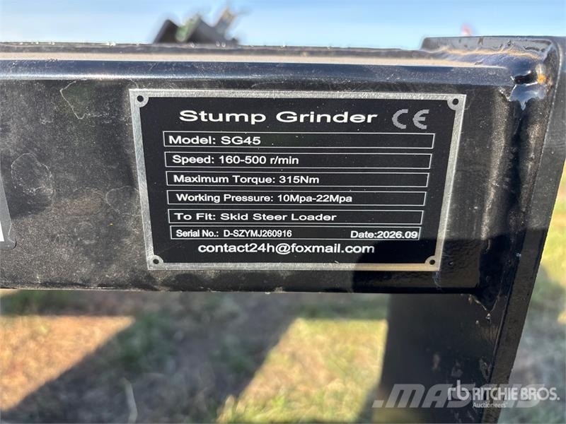 GIYI GY-BSG45 15 in Skid Steer Stump Grinder (Unus Grades mecânicas e moto-cultivadores