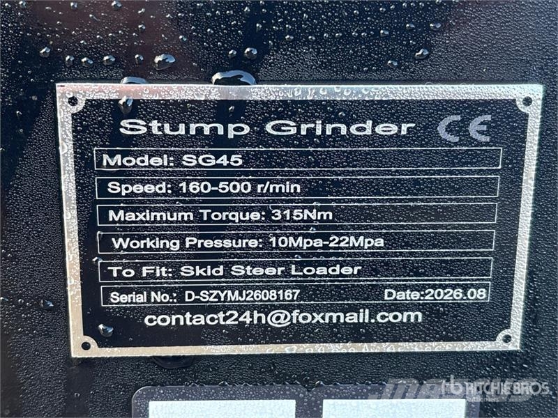 GIYI GY-BSG45 Skid Steer Stump Grinder (Unused) 動力耙和旋轉式耕耘機